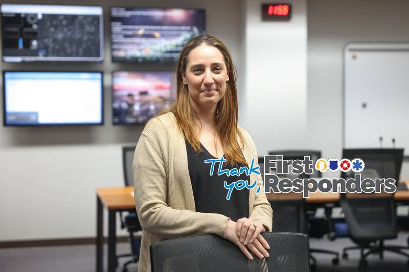 Allison Anderson, Director of Will County Emergency Management Agency, stands in the Emergency Management Agency command center on Tuesday, March 19, 2024 in Joliet.