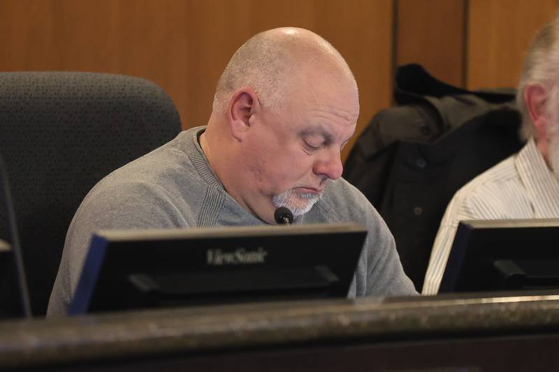 City of Joliet Plan Commission board member Jeff Crompton sits in on the vote for the proposed Data Center at the City of Joliet Plan Commission meeting on Thursday, March 5, 2026 in Joliet.