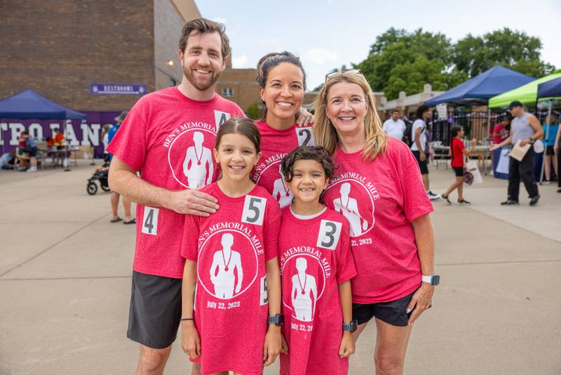 The Aycock Family at Ben’s Memorial Mile, a community festival held every summer to raise money and awareness for mental health and suicide prevention in honor of Ben Silver, on Saturday, July 22, 2023.