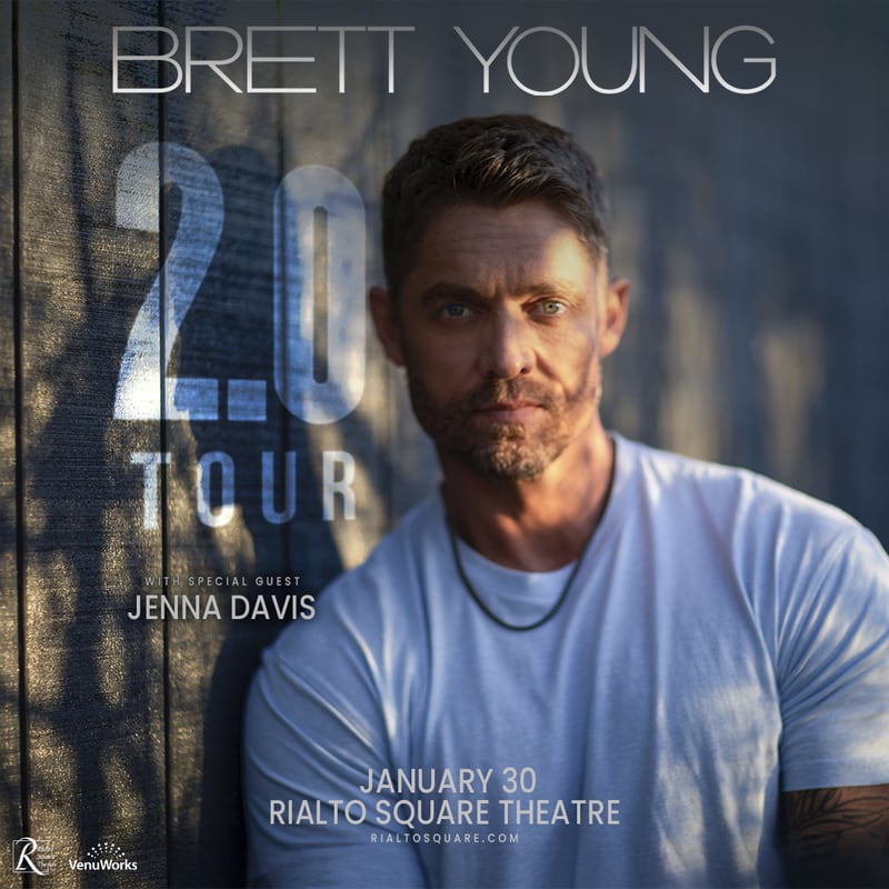 Country music star Brett Young will perform at the Rialto Square Theatre in downtown Joliet on Friday, Jan. 30.