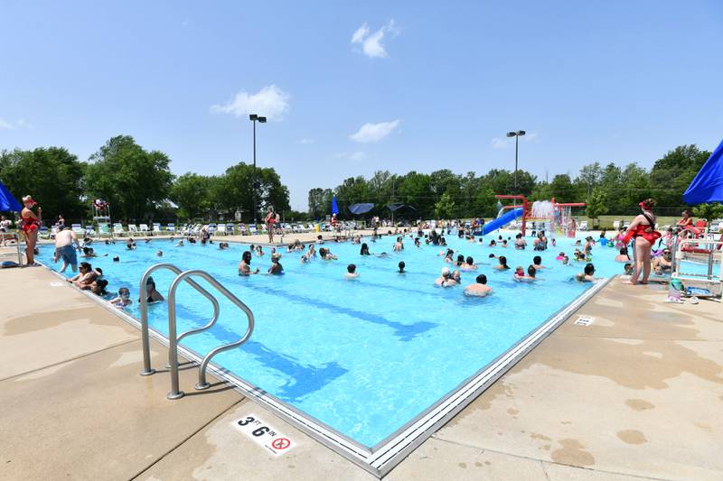Patrons stay cool in the water at Splash Valley Aquatic Center during the 2022 season.