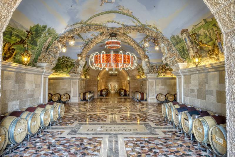The three family wineries are named Historic Del Dotto, Del Dotto Estate and Piazza Del Dotto. Pictured is the main room of the Piazza cave.