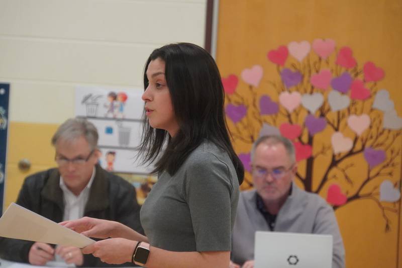 District Language Services Director Celeste Canfield provided an update on the district's dual language program at the Tuesday, Jan. 13, 2026 meeting of the Rochelle Elementary School District Board of Education.