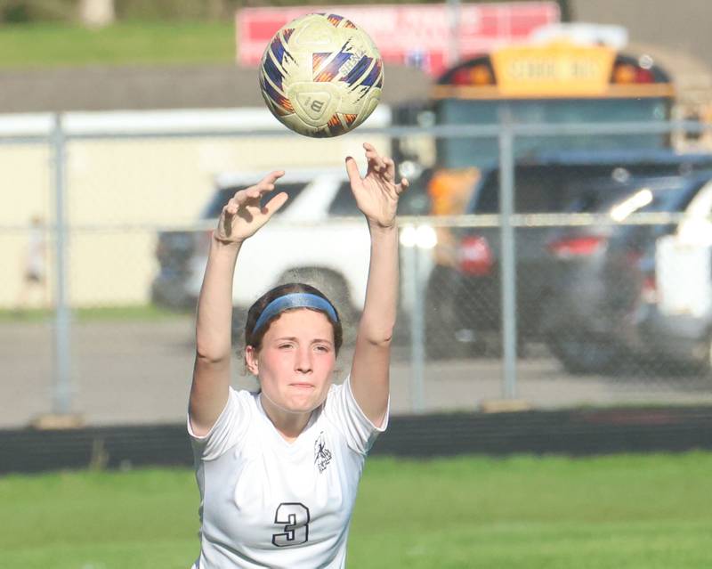 Kaneland's Arden Stoddard throws the ball in play on Wednesday, April 22, 2026 on King Field at Ottawa High School.