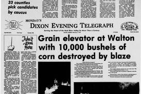 10,000 bushels of corn destroyed by blaze and more historical covers for February 7