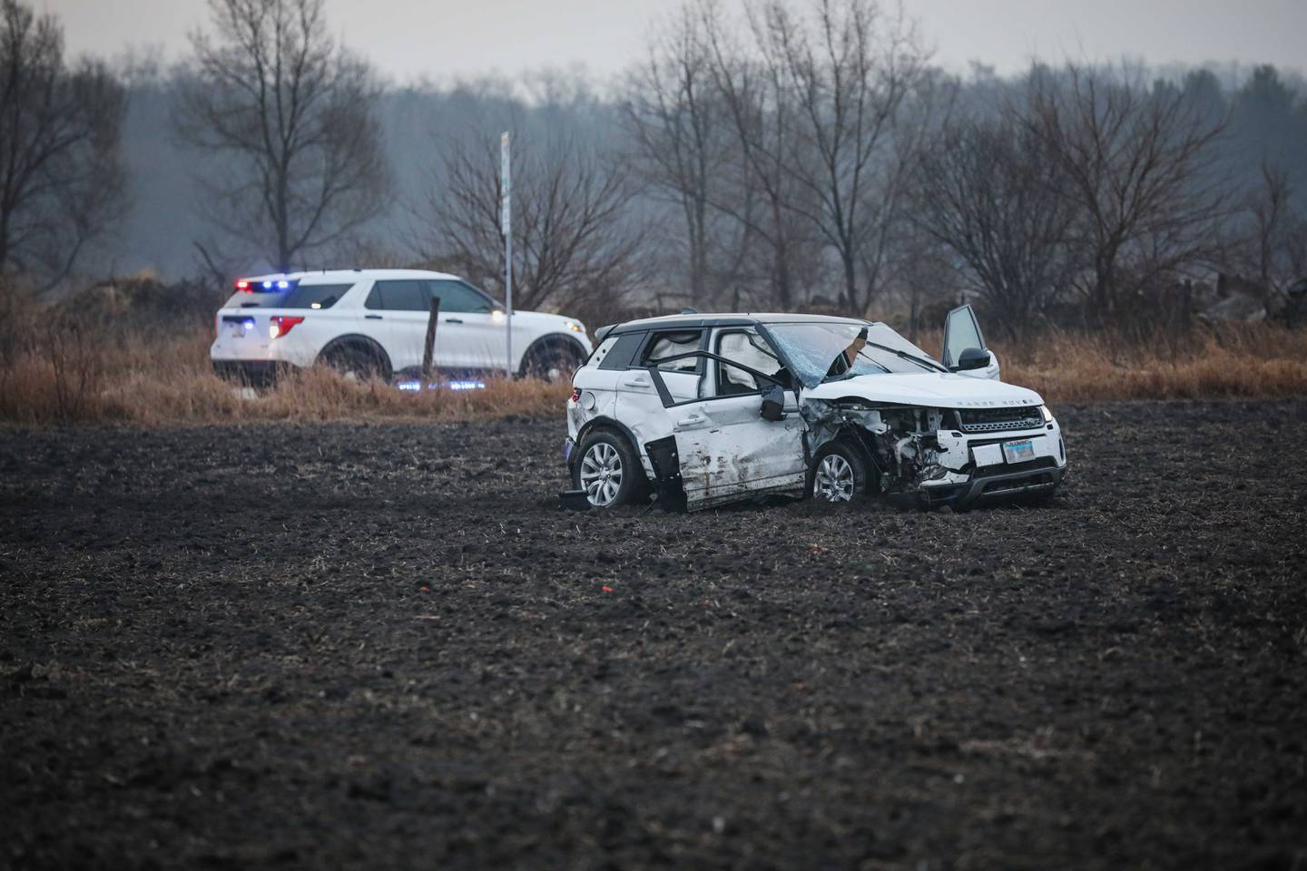 Three people were hospitalized after a crash near Woodstock Thursday, Feb. 27, 2025.