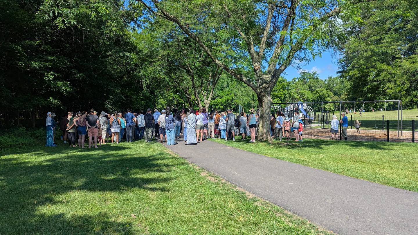 The community gathered with family of Wadee Alfayoumi on Saturday in Plainfield to dedicate a monument to honor the life of a 6-year-old whose life was brutally cut short. The monument, located at Van Horn Woods East Playground in Plainfield, will preserve the memory of 6-year-old Wadee Alfayoumi, who was stabbed to death on Oct. 14, 2023 in an anti-Palestinian, anti-Muslim hate crime in Plainfield.