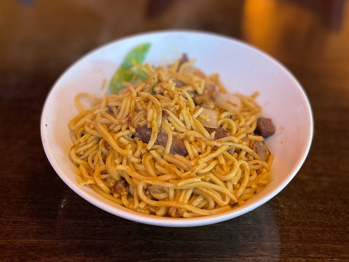 The final product of stir fry from Jiang's Mongolian Grill.