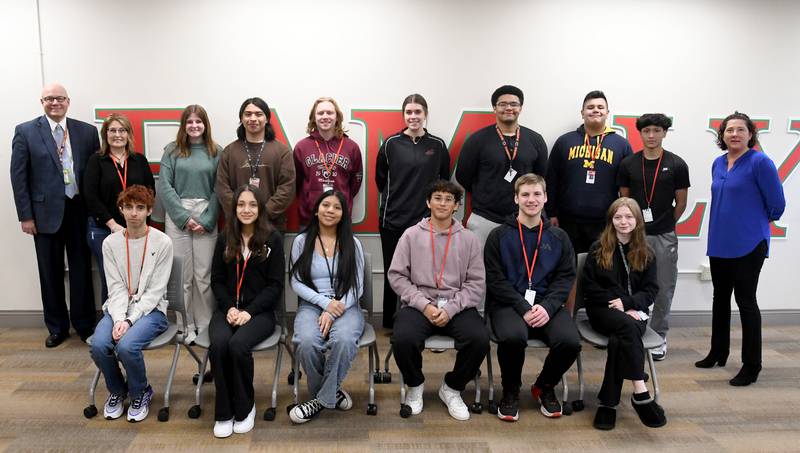 The La Salle-Peru High School Renaissance Students of the Month were recognized during a breakfast ceremony on Wednesday, Marcch 20, 2024. Students recognized this month were Kailey Archer, Valentin Lopez, Catherine Leon, Gabriel Arevalo-Lopez, Dexter Nunez, Chris Elnicki, Jakob Terzick, Christopher Lowery, Nolan Glynn, Enrike Garcia, Emily Castañeda, Ariel Stoner, Eleanor Radtke and Grace Miller.