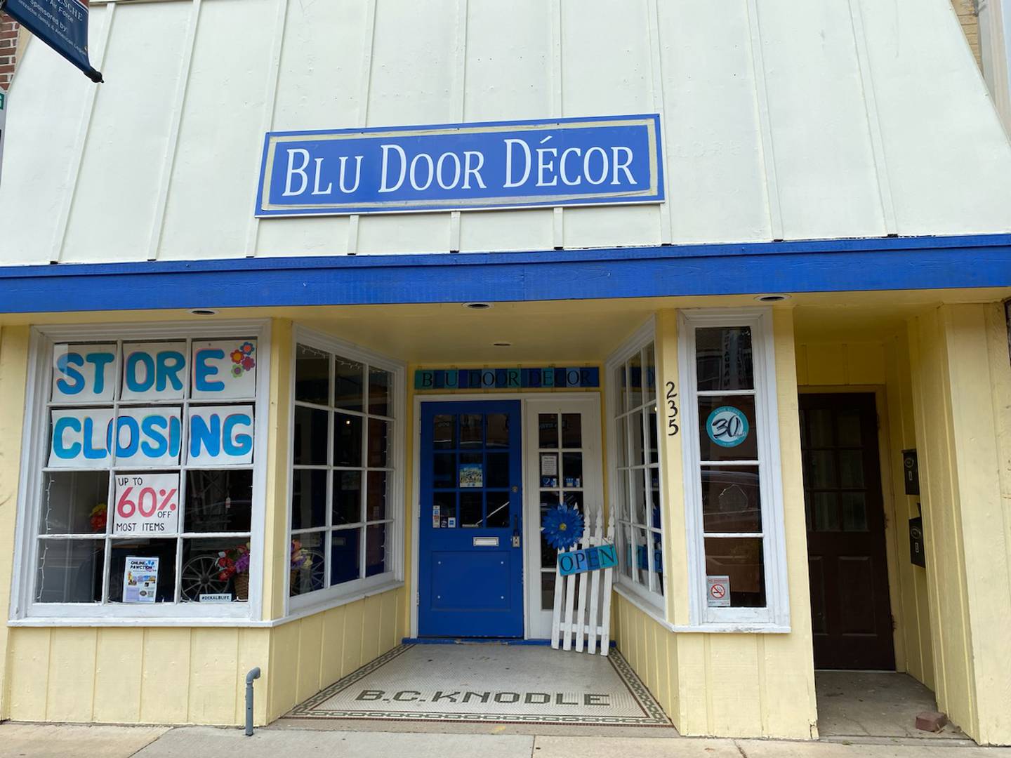 Blu Door Decor, 235 E. Lincoln Highway in downtown DeKalb, seen here Thursday, July 6, 2023 has announced its impending closure.