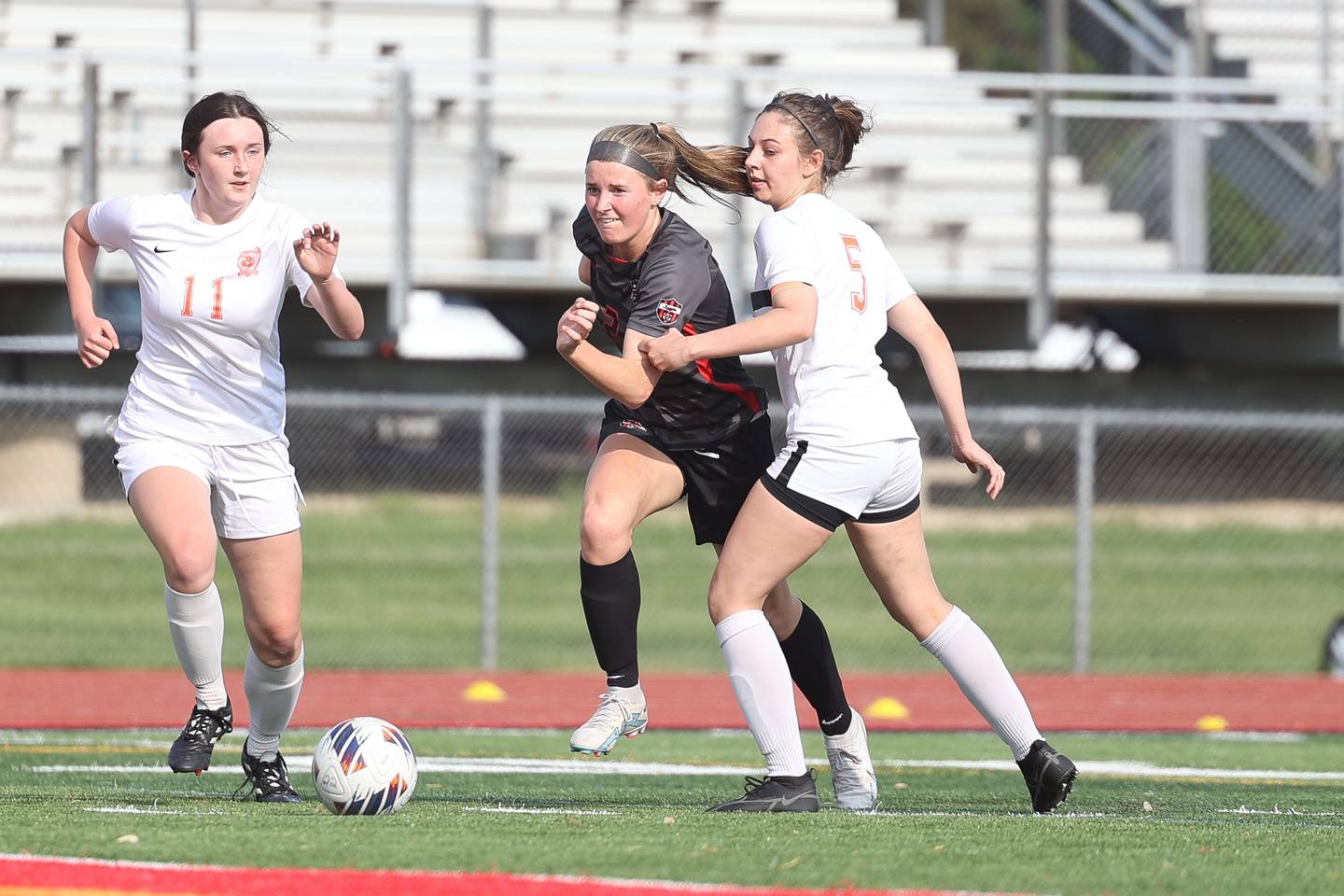 Lincoln-Way Central’s Madi Watt sprints past Shepard’s defense in the Class 3A Lincoln-Way Central Regional semi-final on Tuesday, May 16, 2023 in New Lenox.