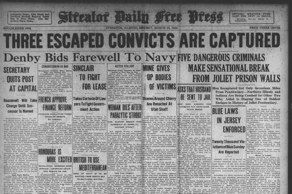 March 10 historical covers: Three Escaped Convicts Are Captured