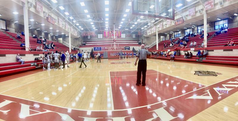 A wide-angle view of Kingman Gymnasium at Ottawa High School Friday afternoon captures the ambience of the venue voted the "Best Gym" in Illinois.