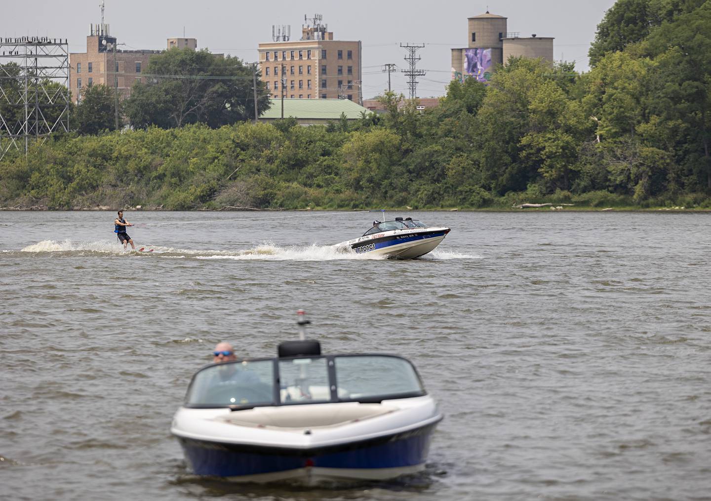 Kris Kokis of Rock Falls glides across the Rock River like a champ after trying water skiing for the first time Saturday, July 15, 2023 at the Sauk Valley Water Ski show.