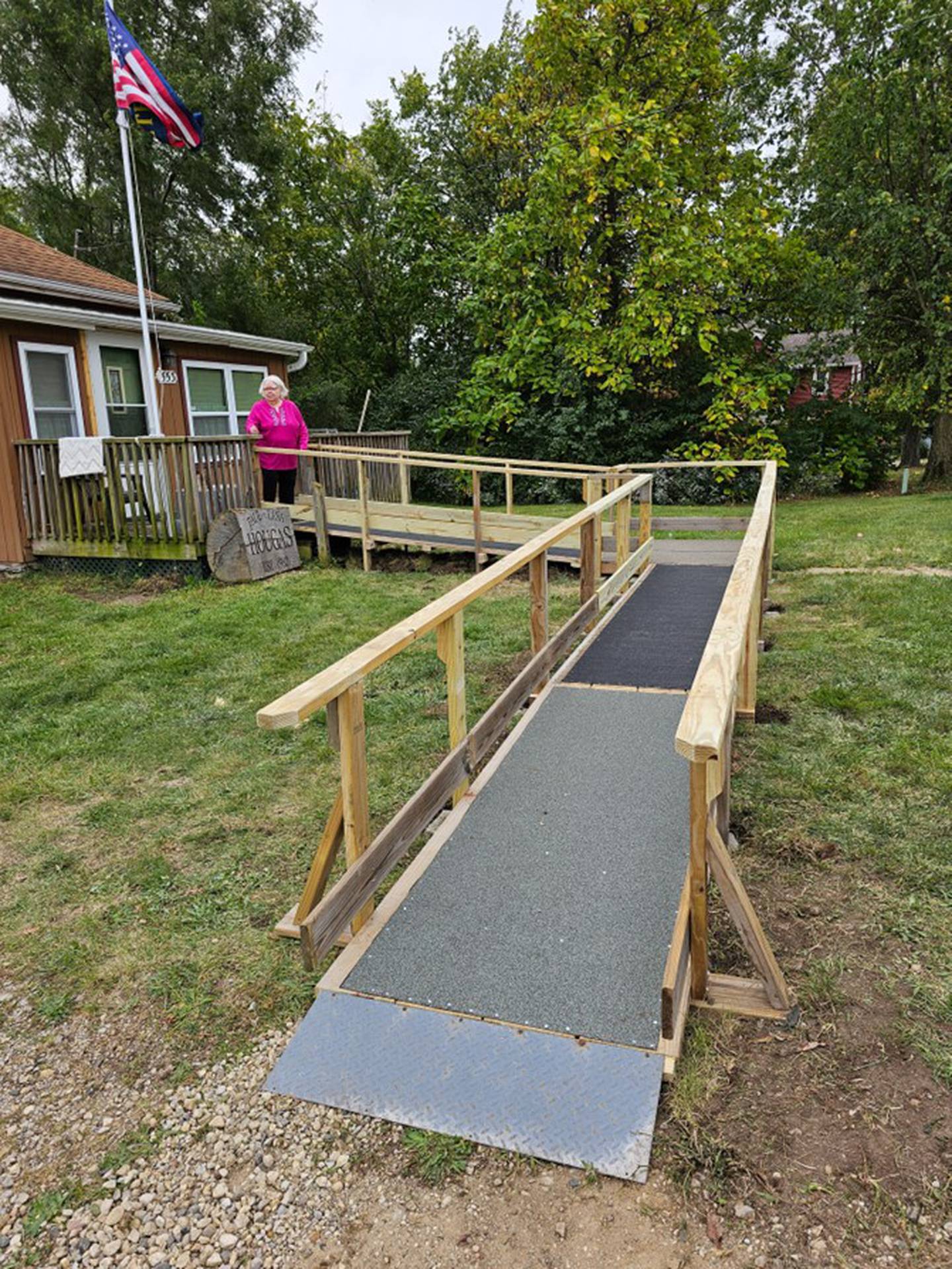 Employees from the La Salle Clean Energy Center joined the non-profit Streator Ramp Builders at one of its wheelchair builds Friday at a home in Marseilles.