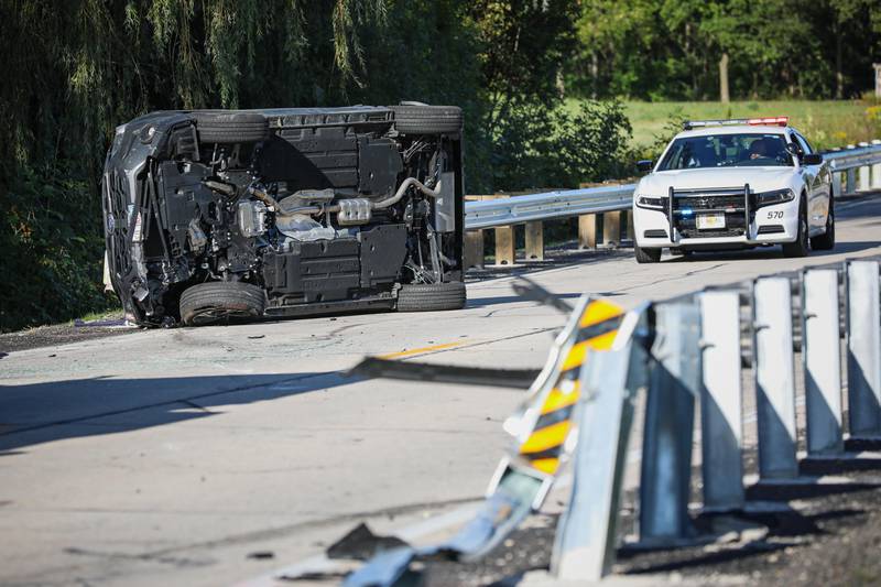A man was transported to Northwestern Hospital Huntley following a crash Tuesday morning near Marengo.