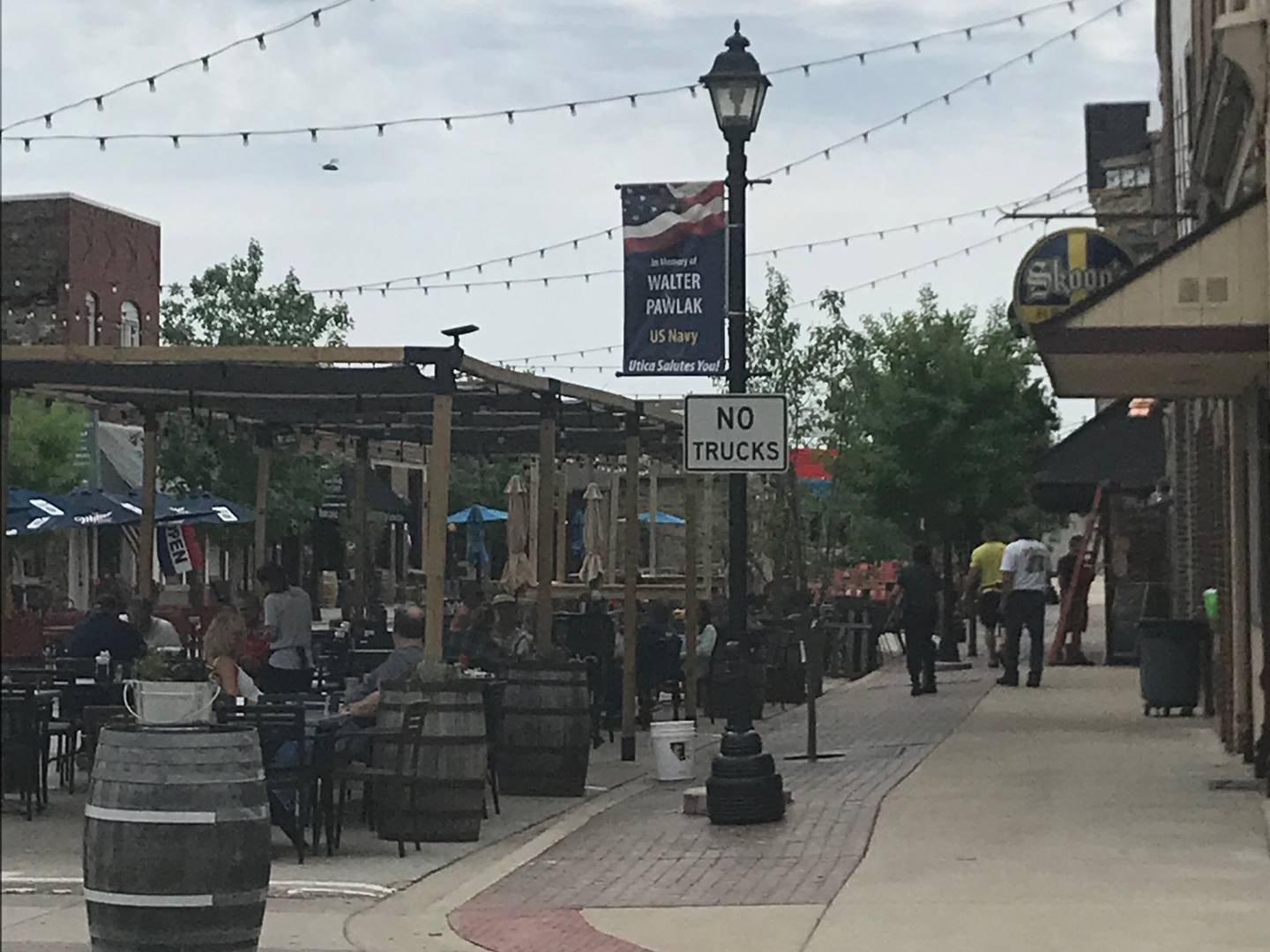 Outdoor dining has been a popular addition in Utica, and Skoog's Pub & Grill is among the village eateries that lets diners enjoy meals on a cordoned-off portion of Mill Street.