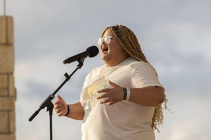 Alliah Haines-Penny performs Demi Lovato’s “Warrior” in the finals Thursday, Aug. 9, 2024 of Rock Falls Tourism’s Sauk Valley Talent Competition.