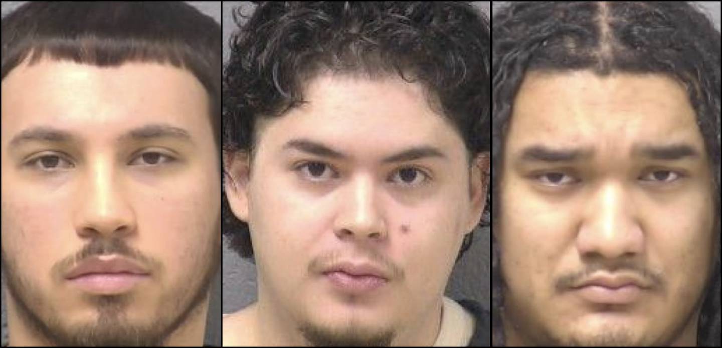 Jeremy Lopez, 23, (left), David Grijalva, 24, and Joskar Ramos, 21, are facing first-degree murder charges following a Will County Sheriff's Office investigation of the mass shooting at a Halloween party held Oct. 31, 2021 in Joliet Township.