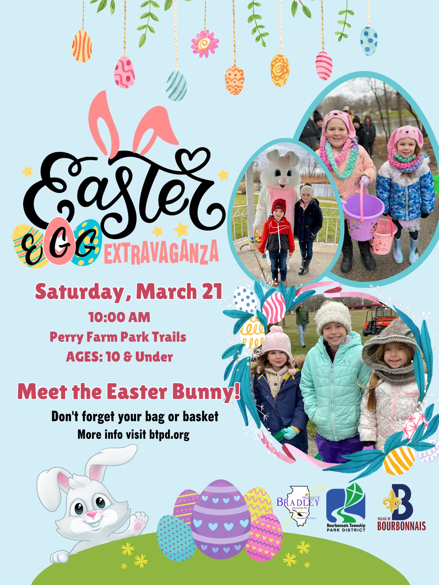 Easter Eggstravaganza trail hunt Saturday, March 21, Perry Farm Park Trails