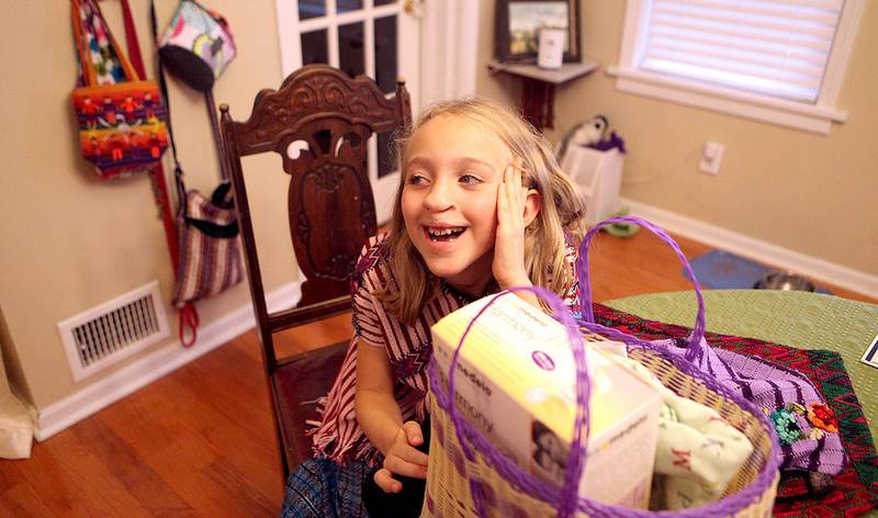 Evelyn Gibbons, 7, of Geneva was born with cleft lip and palate. Her grandparents started Evelyn's Baskets of Love and Life to raise funds and support children in Guatemala with the same problems, as they might have little access to doctors for surgeries.