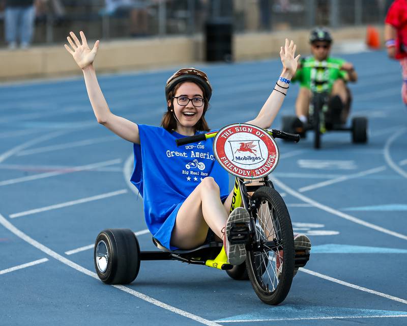 Kayley Olewicz racing for Exxon Mobile during the Great American Big Wheel Race.  July 22nd, 2023