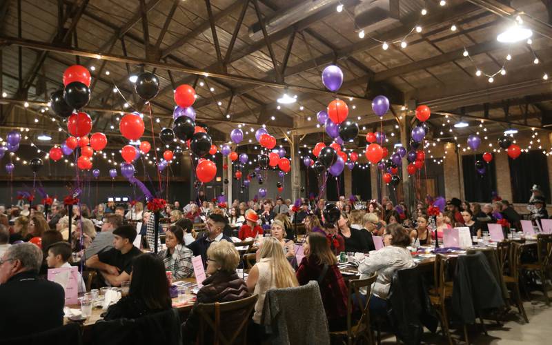 A few hundred spectators attend the 7th annual Mad Hatter Ball on Friday, Nov. 17, 2023 at the Westclox Event Center in Peru.
