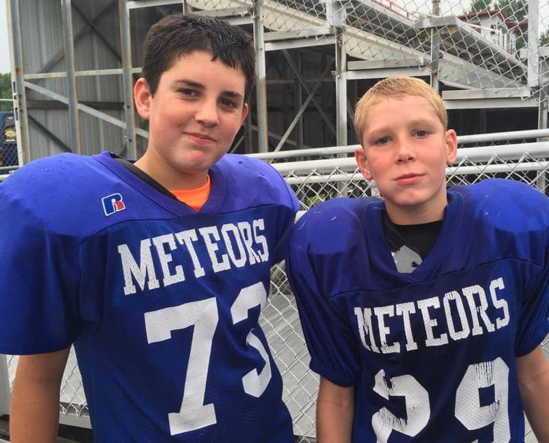 Daniel Kelly (right) is shown with his cousin, A.J Propheter, in this photo from his sixth grade year.