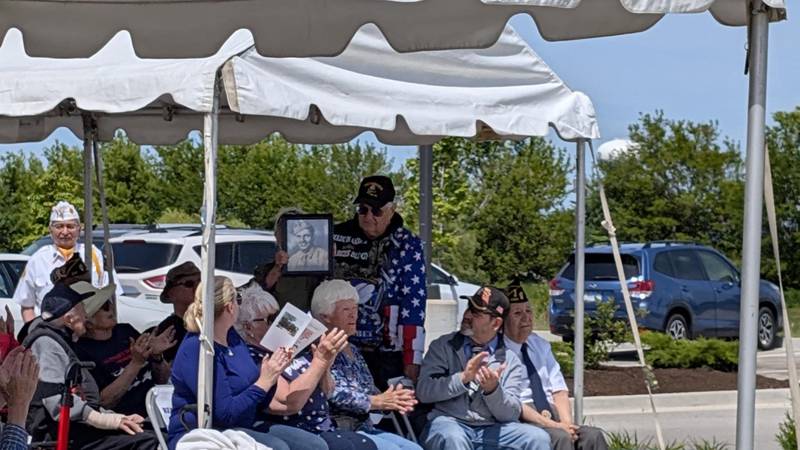 The city of Crest Hill Veterans/Police Memorial Committee held its annual Memorial Day observance on Monday, May 26, 2025, at the Crest Hill Veterans/Police Memorial Garden. A photo of World War II veteran and Crest Hill resident Richard Pemble, 100 was recognized in name and photo.