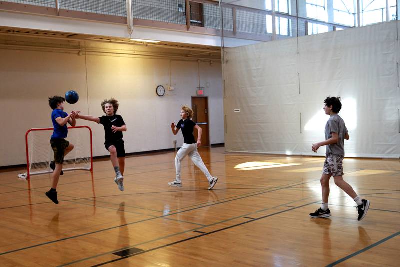 Students participate in the Middle School Gym Jam at the Downers Grove Park District Recreation Center on Thursday, Jan. 4, 2024.