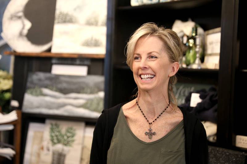 St. Charles resident Julie Norkus owns Fragments and is a vendor at Trend + Relic in St. Charles. She specializes in her paintings, which she has printed on tea towels, pillows, cards and other gift items.
