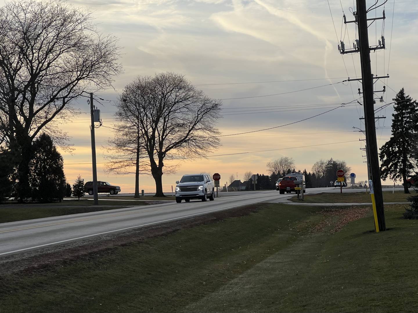 Drivers on Perry Road waited for gaps in traffic along Route 23 to cross or turn onto the state highway on Dec. 19, 2023.