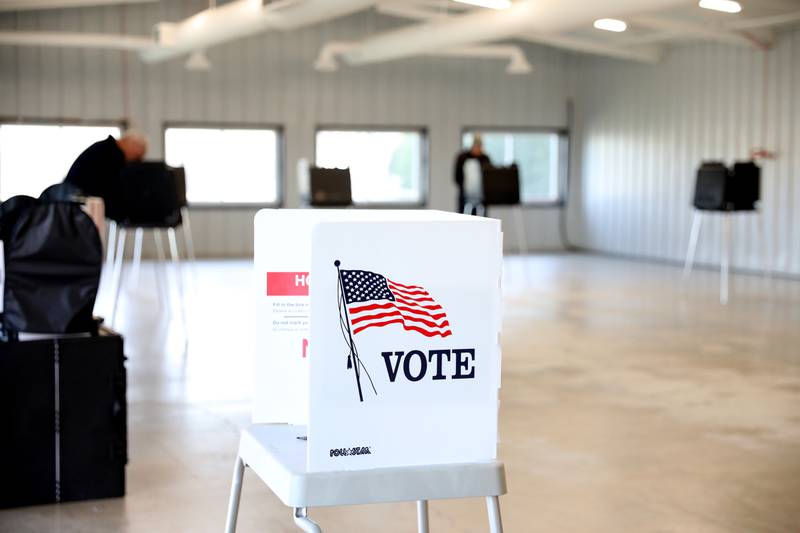 DuPage County residents vote in the 2024 general primary election at the DuPage County Fairgrounds in Wheaton on Tuesday, March 19, 2024.