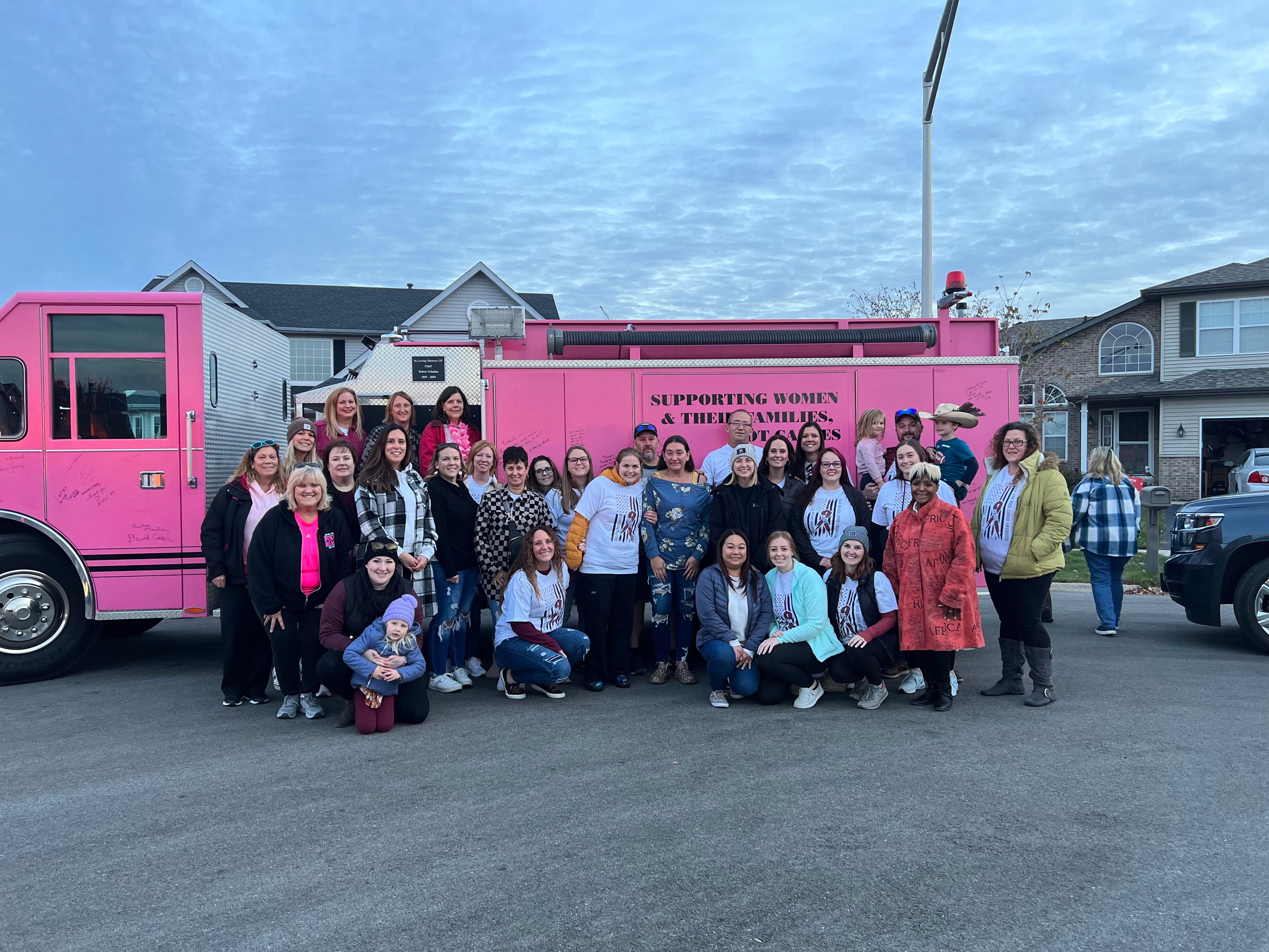 Hawk Volkswagen in Joliet has assisted the local chapter of the Pink Heals organization for seven years.  The nonprofit helps local women who have breast cancer and their families. This year, Hawk supported hundreds of families in Will county by organizing home visits driving Pink fire trucks and pink police car, donating money and Thanksgiving and Christmas meals.
