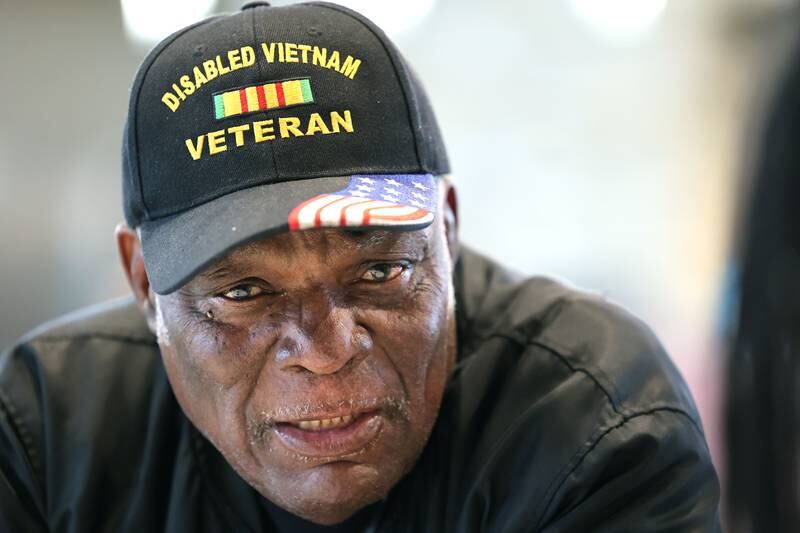 Daniel "Doc" Habeel, a US Army veteran from DeKalb, talks Tuesday, Sept. 19, 2023, at the Northwestern Medicine Kishwaukee Health & Wellness Center in DeKalb, about what life was like being a Black man serving in the Army during the Vietnam War era. Habeel along with his late wife Arnetha Gholston-Habeel, opened a veterans center in Chicago in 2010 that has since closed.