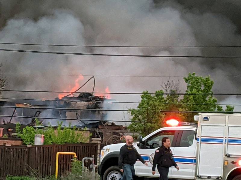 First responders are on the scene of a fire Saturday at the former Pheasant Run in St. Charles.