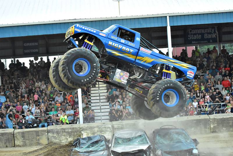 Roger Gauger made it look easy, Thursday, Aug. 14, 2025, at the Whiteside County Fair. Gauger has been driving monster trucks for 34 years, the past three driving Bigfoot. He, along with four others from Full Throttle Monster Trucks, put on a spectacular show.