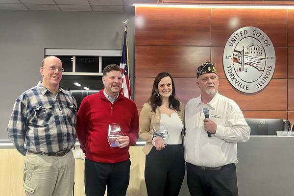 Yorkville American Legion and the Knights of Columbus honored by the city 