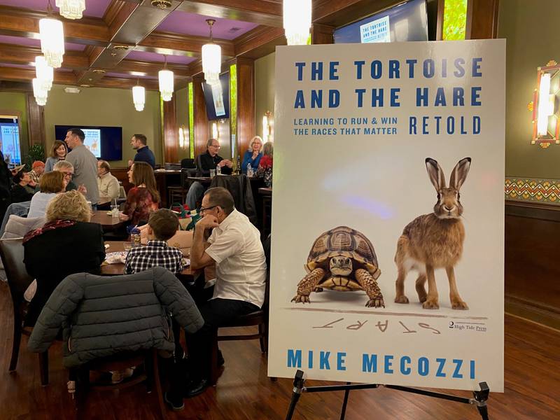 New Lenox clinical psychologist Mike Mecozzi is the author of “The Tortoise and the Hare Retold – Learning to Run and Win the Races that Matter." Trinity Services and High Tide Press hosted a book signing for Mecozzi on Feb. 21 at the ROXY in Lockport.