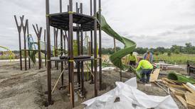 Photos: Playground equipment installation at Sterling's riverfront park 