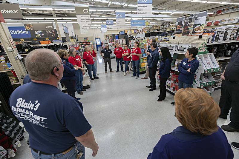 The management group went on a tour of the Fram and Fleet Sterling store and spoke to employees Thursday, Nov. 9, 2023 in the different departments.