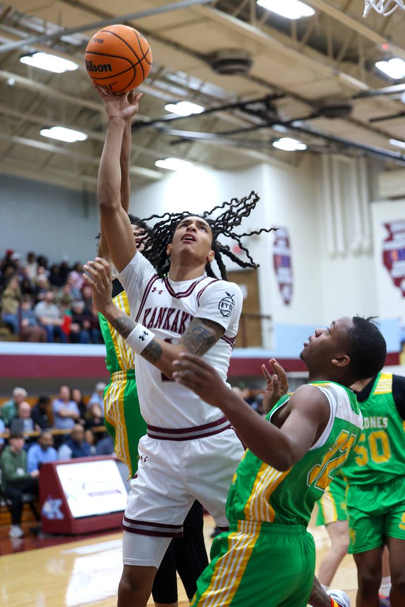 Kankakee's Lincoln Williams during the Kays' 83-44 victory over Chicago Ag in the 75th Kankakee Holiday Tournament opening round on Friday, Dec. 26, 2025.