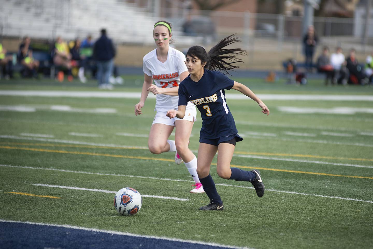 Sterling's Diana Rodriguez looks to take a shot on goal Thursday, March 17, 2022 against Winnebago.