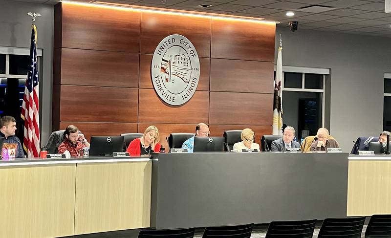 The Yorkville City Council debates the 2024 tax levy ordinance at their Nov. 26 meeting.