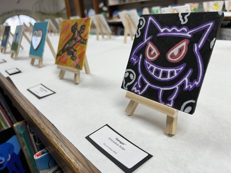 Three hundred mini masterpieces await visitors at the Odell Public Library’s 2025 Tiny Art Show. The show runs until March 29.