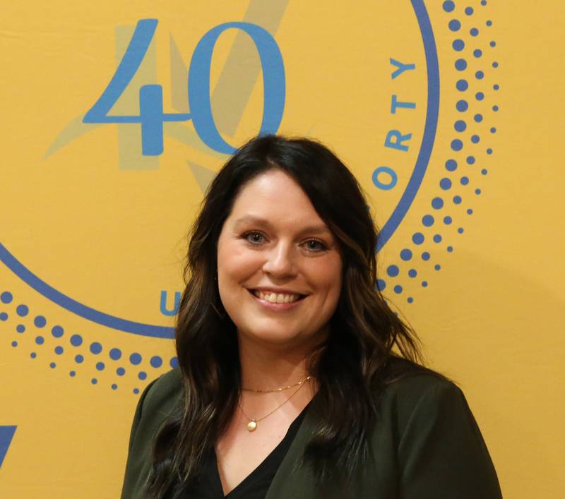 Rachel Balestri, Loan Officer, Eureka Savings Bank poses for a photo during the Illinois Valley Chamber of Commerce 40 Under Forty Awards Gala on Thursday, Feb. 9, 2023 at Westclox in Peru.