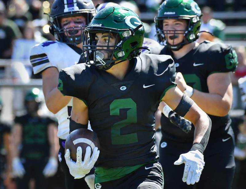 Glenbard West's Aidan Murphy (2) sweeps the left side during a game against Downers Grove North on Sep. 9, 2023 at Glenbard West High School in Glen Ellyn.
Jon Cunningham for Shaw Local News Network
