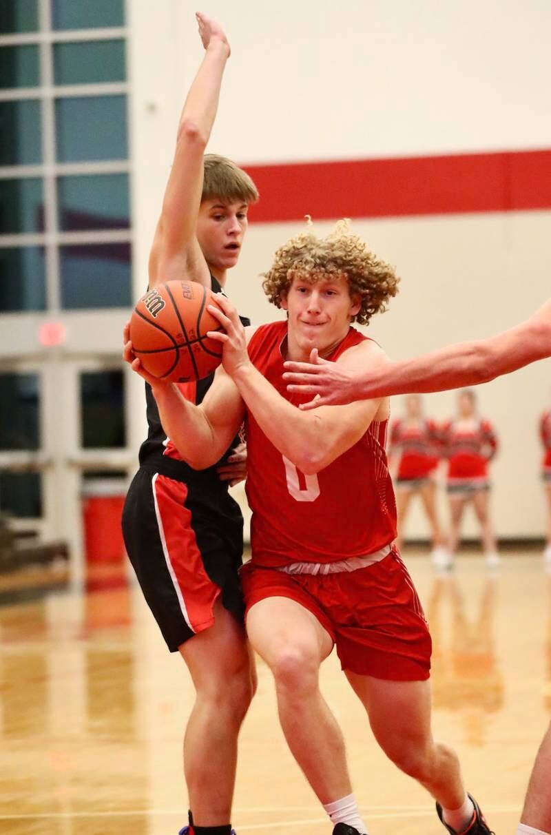 Hall's Mac Resetich drives against Stillman Valley Saturday night.