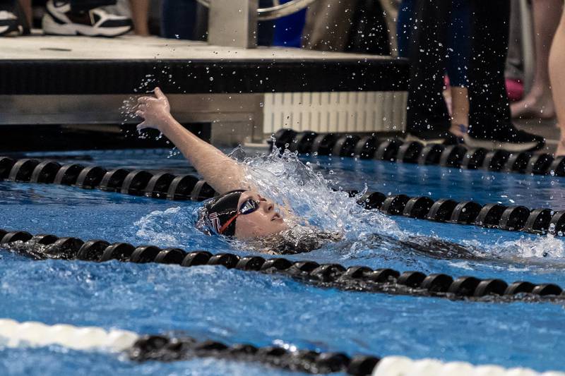 Lockport’s Haley Malloy competes in the 200 Yard IM during the IHSA Girls State Swimming Preliminaries at FMC Natatorium in Westmont on Nov. 14, 2025.