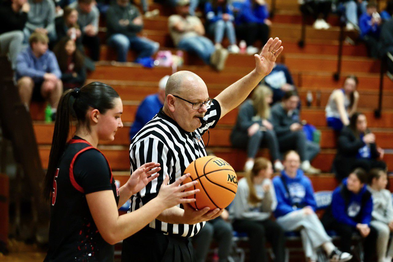Longtime Peru official Dean Tieman was recognized before Tuesday's game at Prouty Gym. He will be retiring at the end of the season.